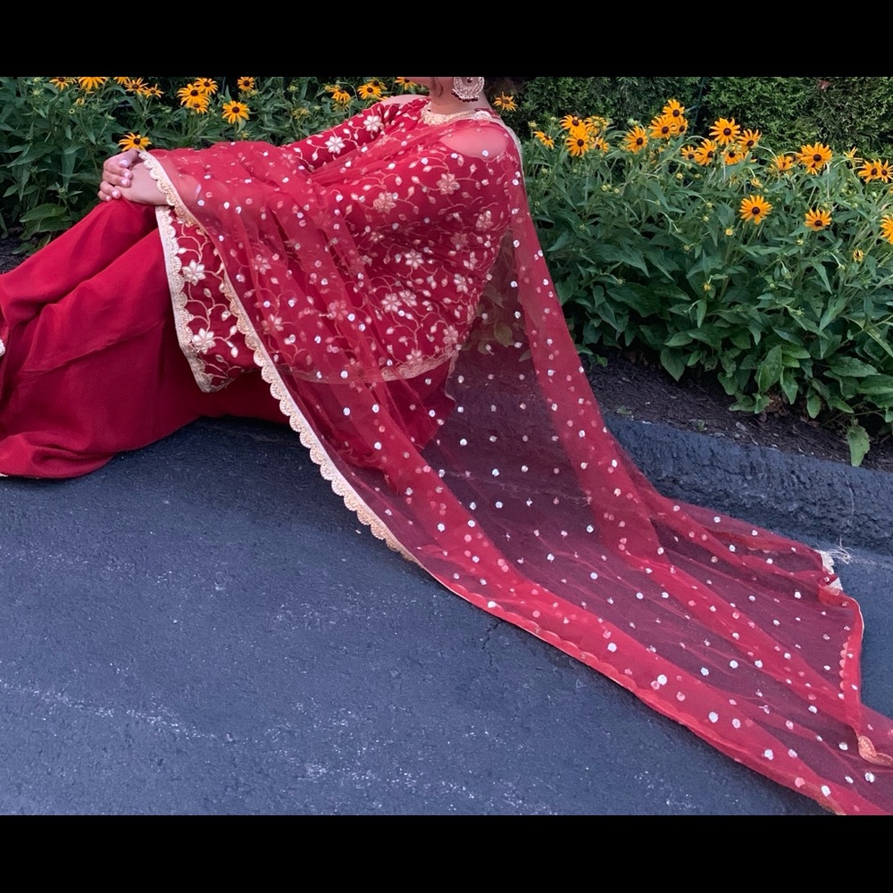 Poonams Kaurture Red Suit